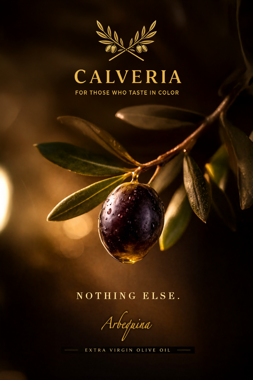 Calveria olive branch campaign visual with Nothing Else statement